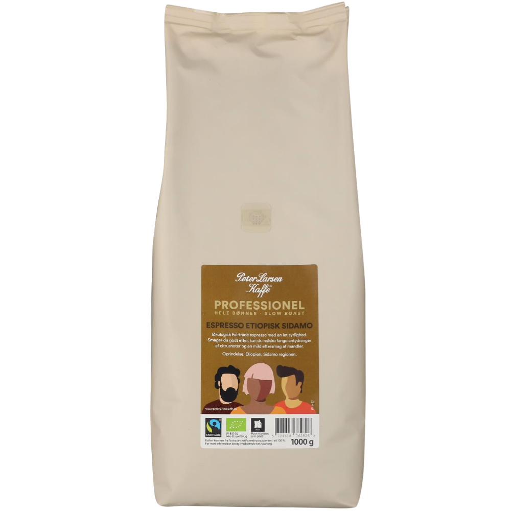 Peter Larsen Espresso Etiopisk Sidamo - Økologisk og Fairtrade | Hele Bønner (Pose á 1 kg.)