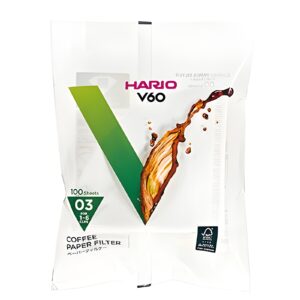 Hario V60 Kaffefiltre Type 03 Papir Hvid 1-6 kops 100 stk. (VCF-03-100W)