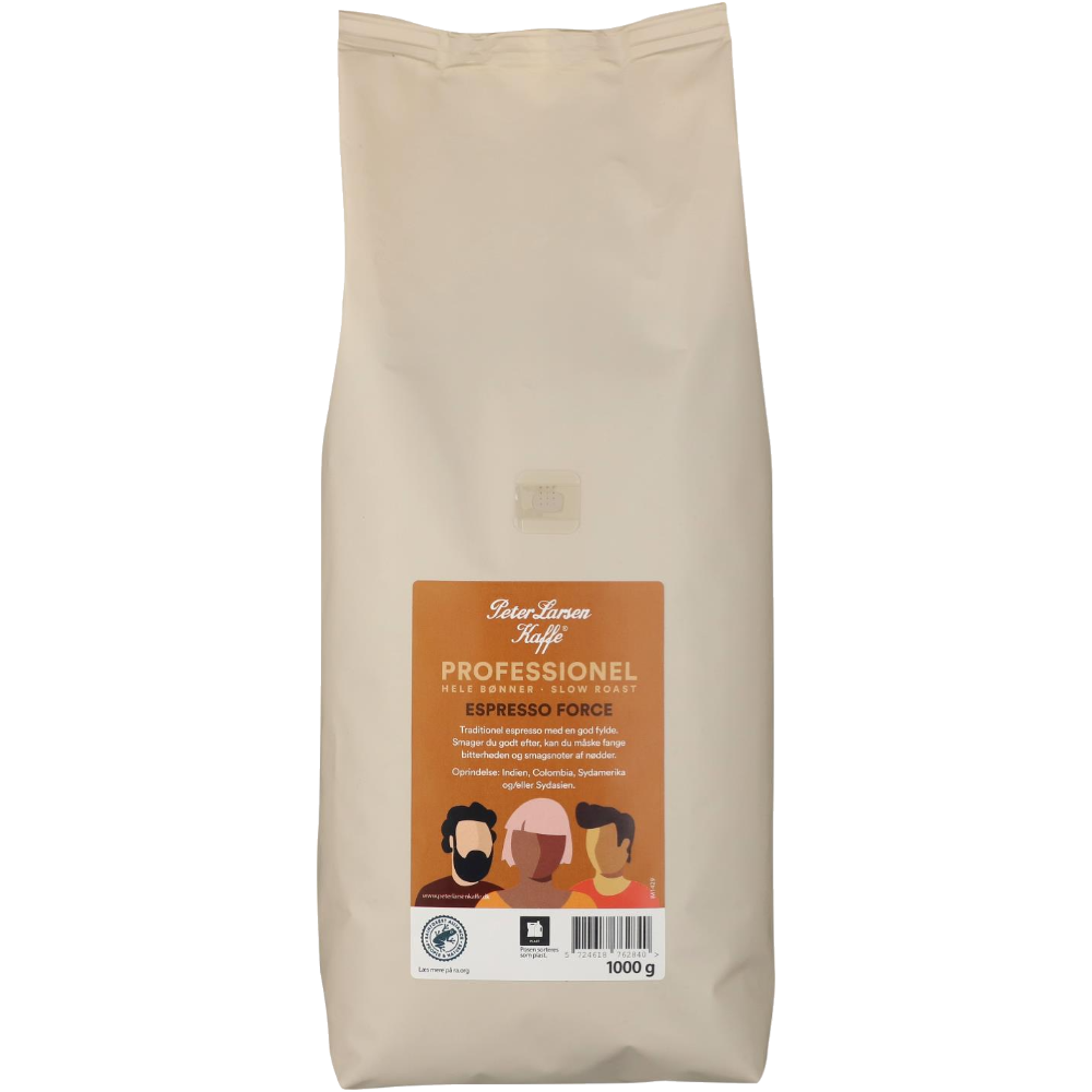 Peter Larsen Espresso Force RA Hele Bønner (Pose á 1 kg.)