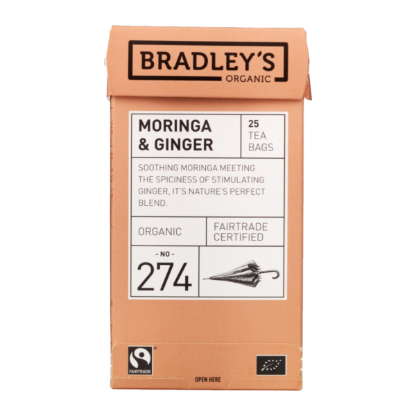 Bradleys te Moringa & Ginger No. 274 Økologisk Fairtrade (pk. á 25 breve)