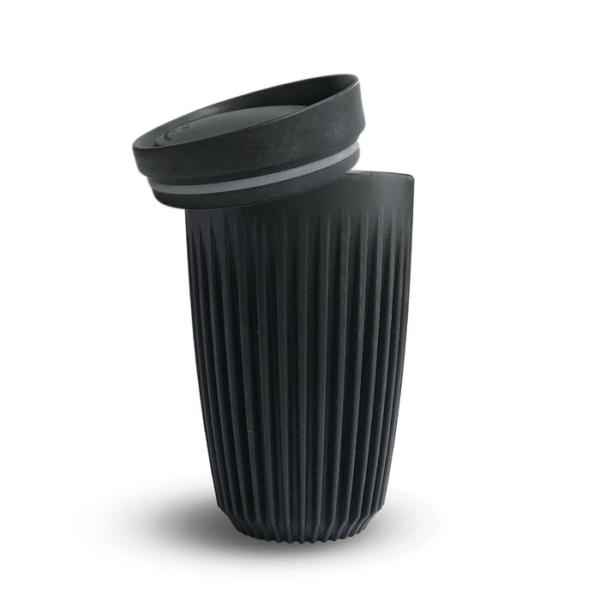 HuskeeCup Charcoal  inkl. låg (12oz / 355ml) - Image 2
