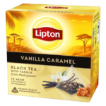 Lipton Sort Te Vanilla Caramel (pk. á 20 pyramide breve)