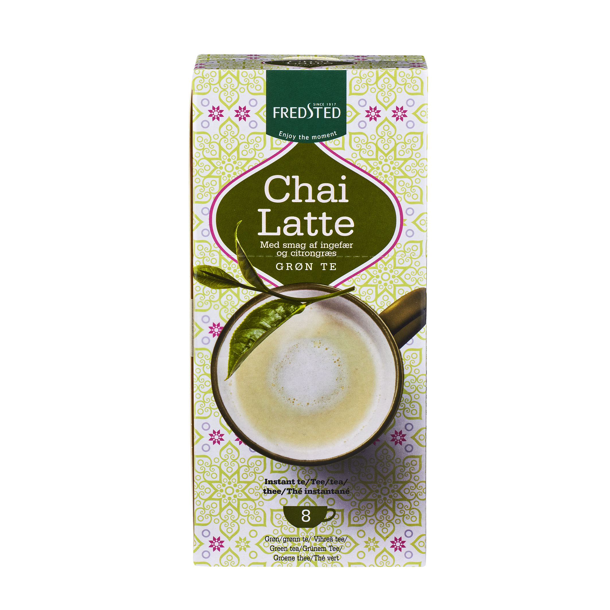 Fredsted Chai Latte Grøn Te (8 sticks á 26 gr.) (Bedst før: 12.06.2027)